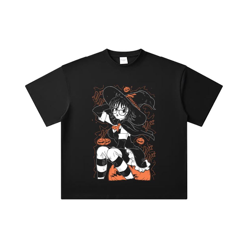 260 GSM Double Yarn 32 Count 100% Cotton HXH V11 Shizuku Halloween Print Unisex Heavy Cotton T Shirt
