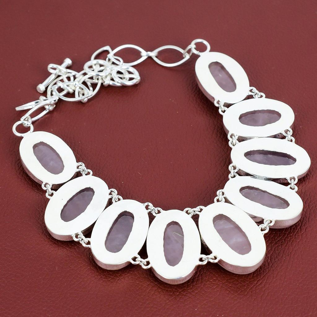 Rose quartz gemstone necklace 925 sterling silver necklace adjustable chain necklace handmade jewelry birthstone necklace anniversary gifts