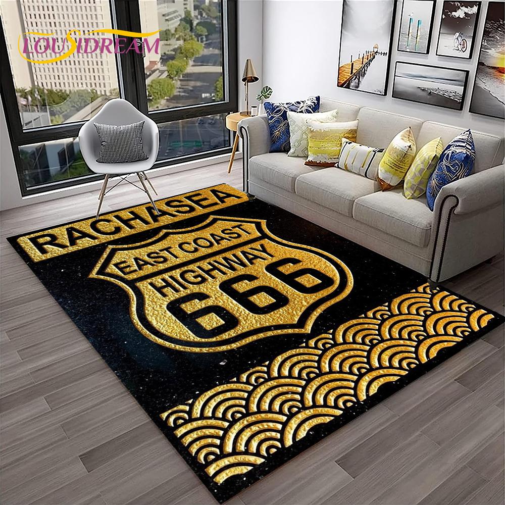 Mother Road,Historic Route 66,mãe Estrada Carpet Rug for Home Living Room Bedroom Sofa Doormat Decor,Area Rug Non-slip Floor Mat