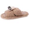 Cute cartoon eyes rabbit thick sole one-word fluffy shoes season fashionable retro casual solid color girls cotton slippers