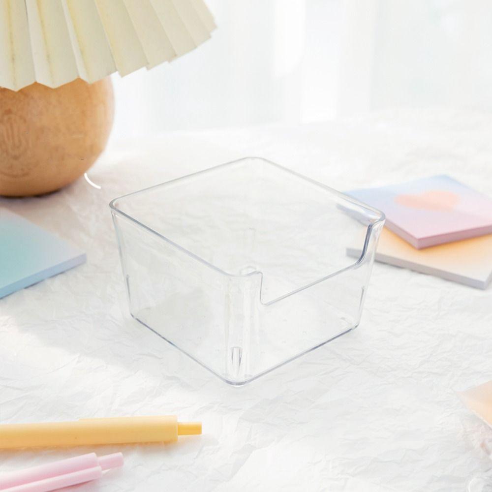 Efficient Acrylic Note Holder Transparent Desk Organizer INS Clear Note Box  Office