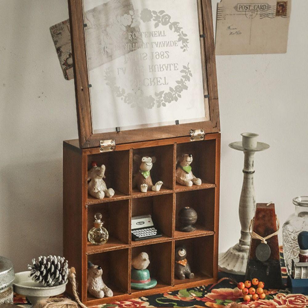 with Lid Necklace Display Case Nine-grid Women Jewelry Box Jewelry Storage Box  Desktop