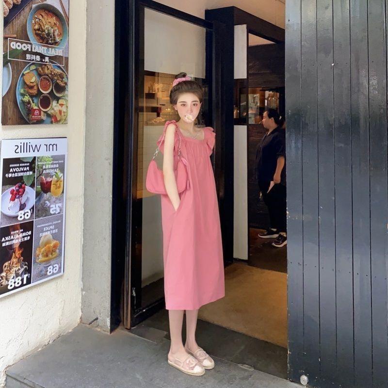 

Dress women s summer dress playful princess square collar Han Fan design sense small flying sleeves age-reducing dress summer women m [recommended 40-50kg ]