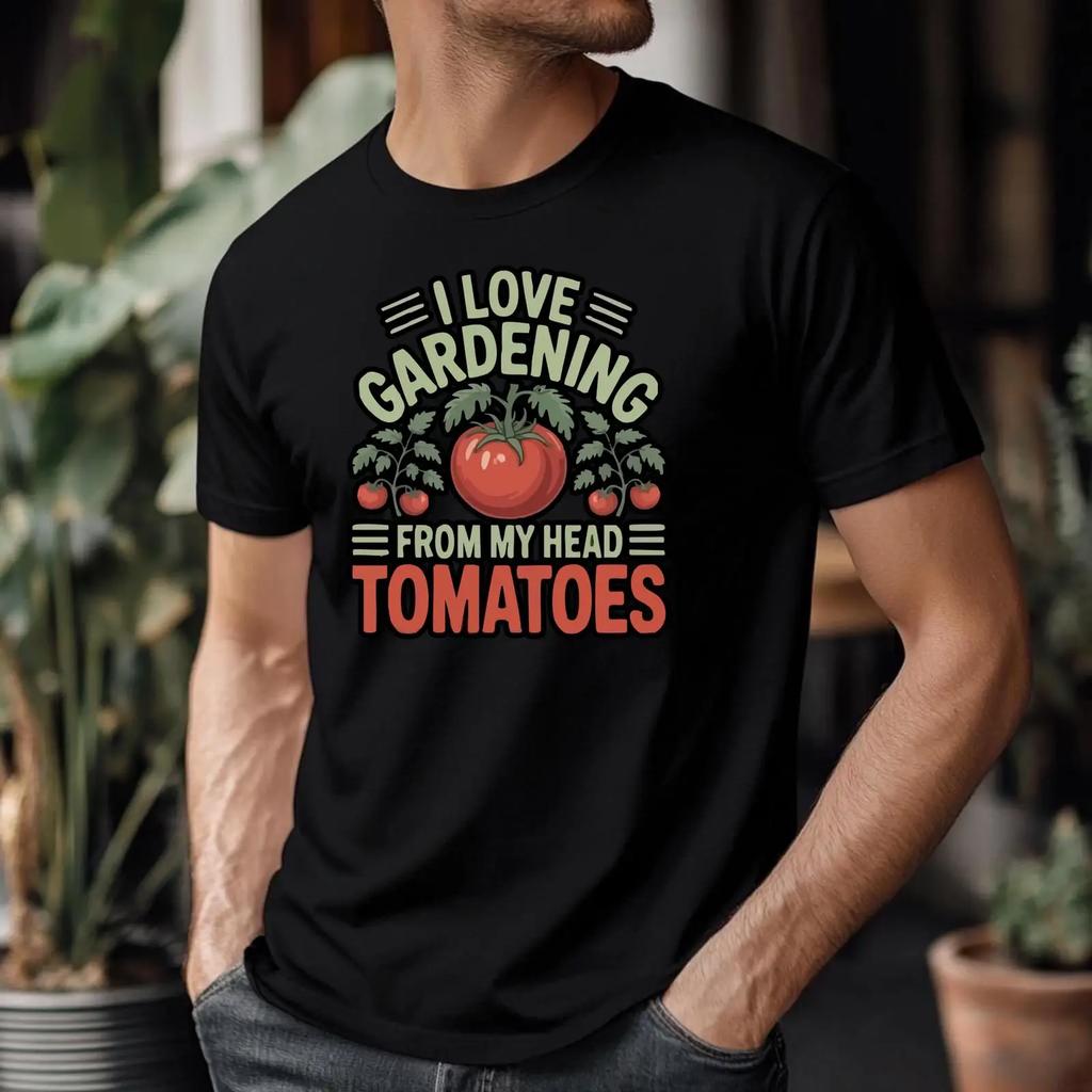 From My Head Tomatoes T Shirt Funny Gardening Vintage Slightly Graphic Streetwear Comfortable Top For Everyday Wear
