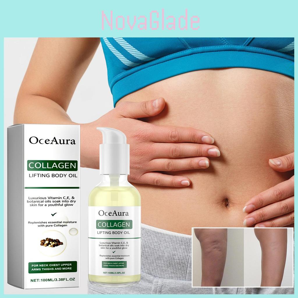 Oceaura Collagen Boosting Body Oil Hydrating Moisturizing And Firming Skin Care Solution 100ml