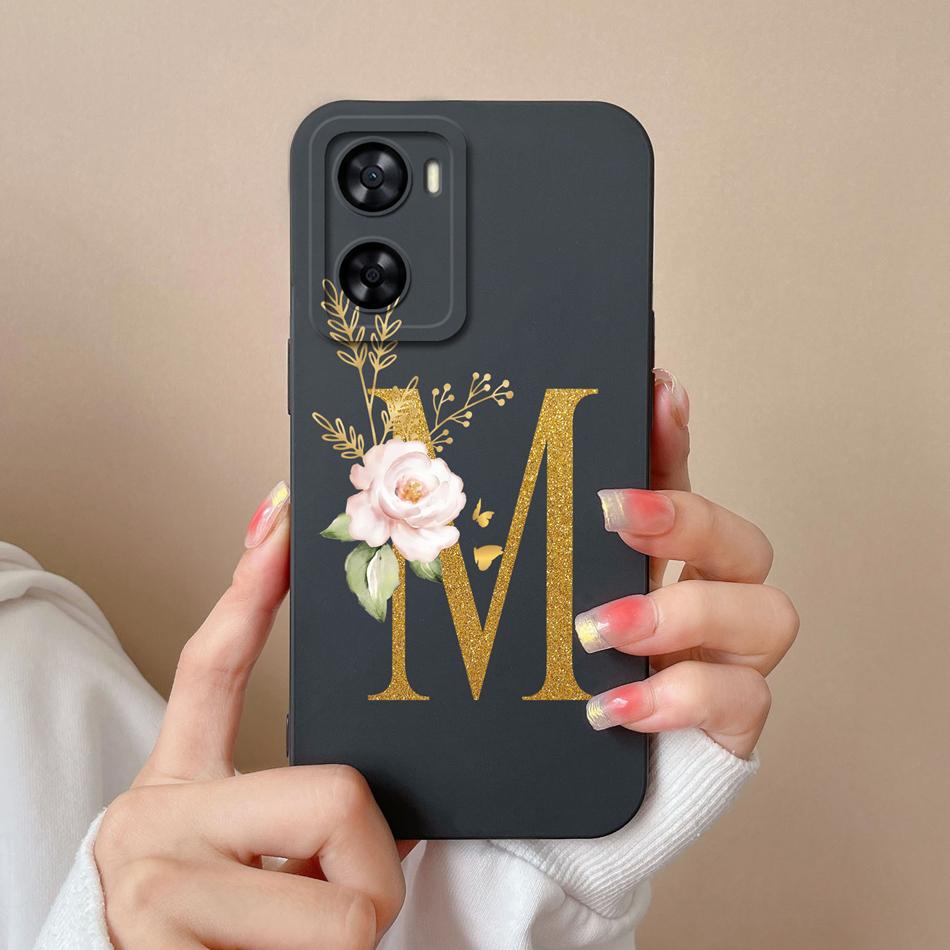 Elegant Case For One Plus Nord N20 SE N300 Gold Letter Soft Liquid Silicone Couple Phone Covers For 1+ Nord N20SE N 300 Bumper
