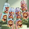1PC Lion And Cub Safari Animal Print 750ml Color Plastic Sports Water Bottle Leakproof Flip Straw Lid Suitable for Sports Office Home Use