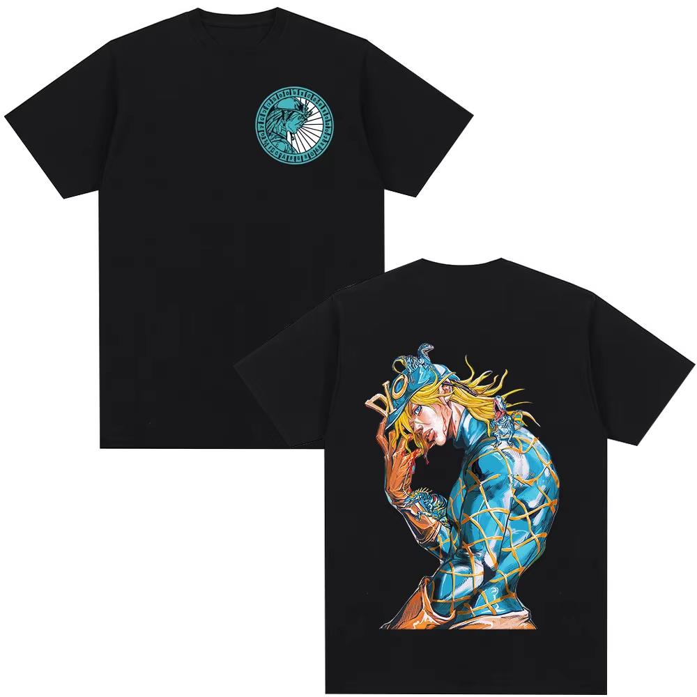 

Anime JoJo Bizarre Adventure STEEL BALL RUN Diego Brando T Shirts Unisexs Women Clothing Casual Short Sleeves Top Tshirts M