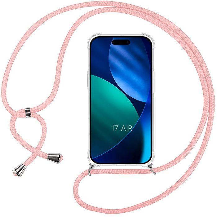 Coque pour iPhone Air, Antichoc Anti-Rayures Coin Renforcé Souple - Cordon Rose