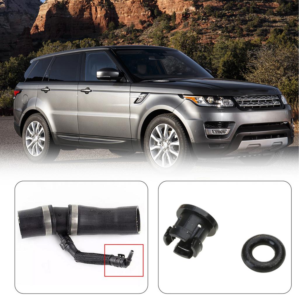 Radiator Water Hose Connector Kit Compatible For Velar 2017 LR049990 LR048474 C2Z28258 Thermostat Water Outlet Tube Hose