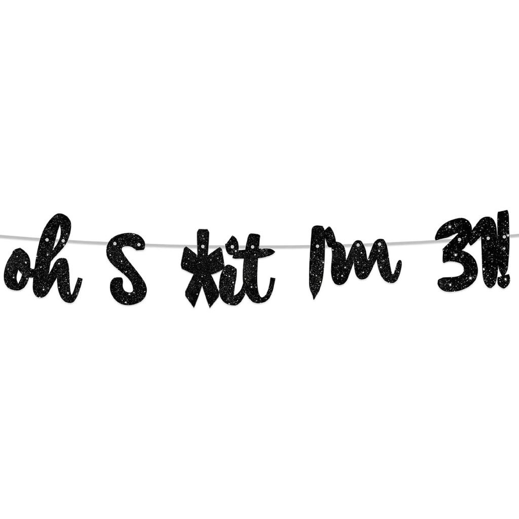 Oh I’m 30! Banner Backdrop Glitter Black Hallo Thirty Cheers to 30 Years Old Theme Decor for Man Woman Happy 30th Birthday Party Photo Studio Prop