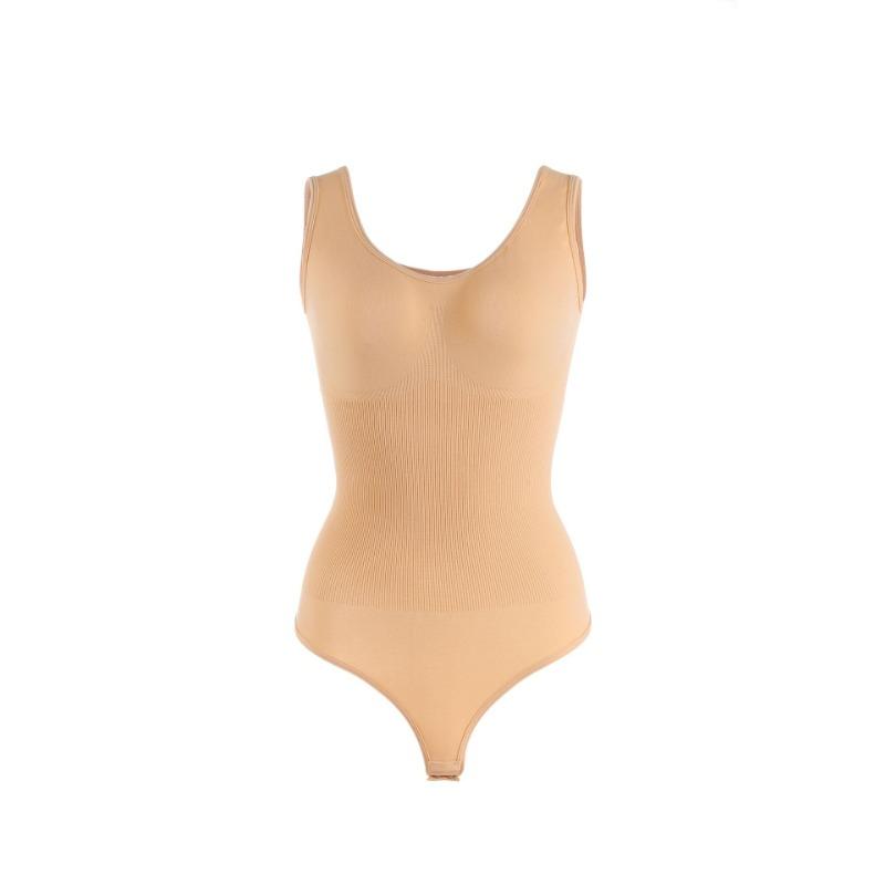 U Neck Sleeveless Tummy Control Full Body Seamless Slim Snap Crotch Shapewear Bodysuit
