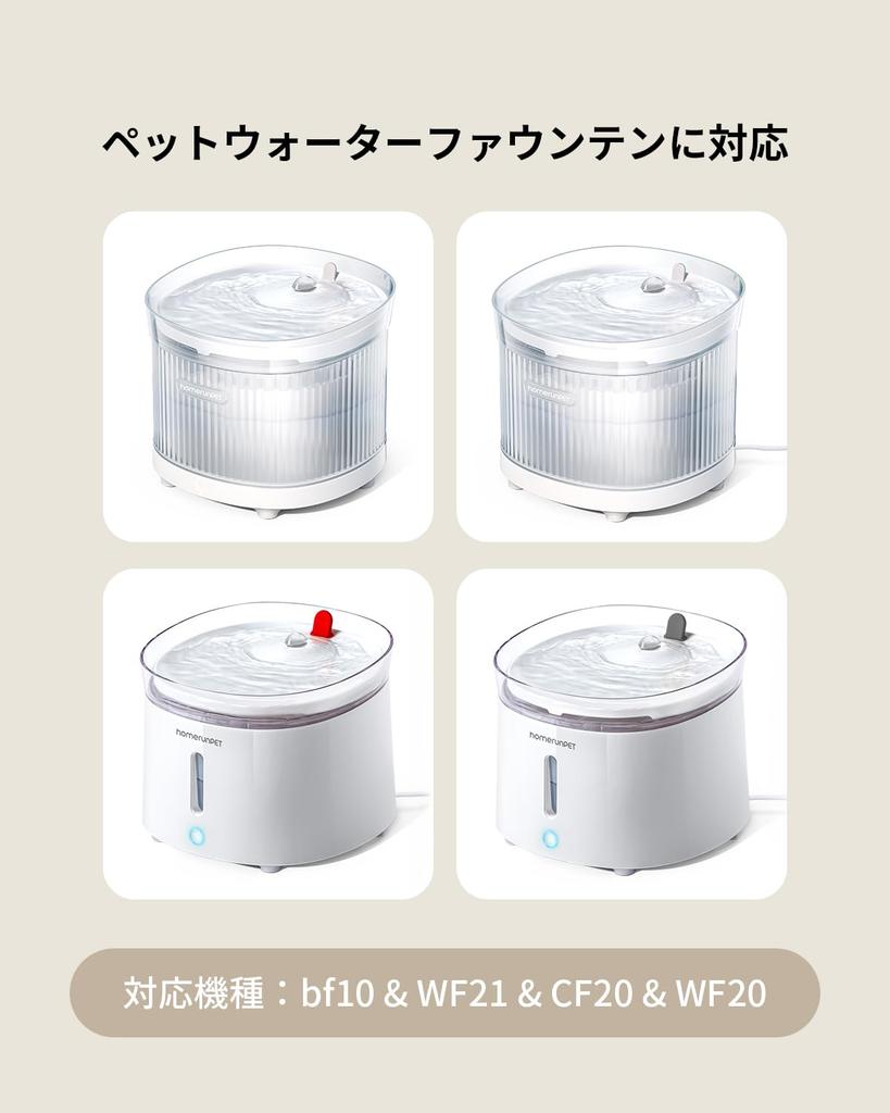 Pet Water Fountain Filter Unit HomeRunPet White Compatible Models WF20 CF20 BF10 BF21 WF21 WF25W