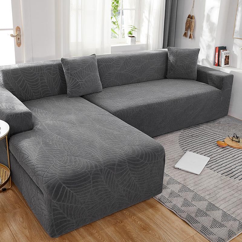 Universelle Rutschfeste Wasserdichte Jacquard-Sofahülle - Vollständiger Schutz für Alle Jahreszeiten Matching Pillowcase gray