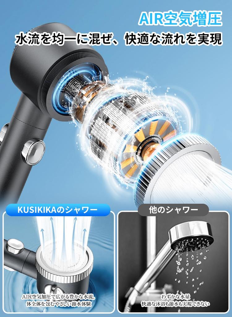 KUSIKIKA Micro Nano Bubble Shower High Water 3 Handheld Water Water Water Purification Skin and Hair Pore Compatible with and T Adapters Head,