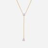 Popular stainless steel round water drop zircon Y-shaped necklace plated with 18k gold waterproof high-end versatile jewelry women