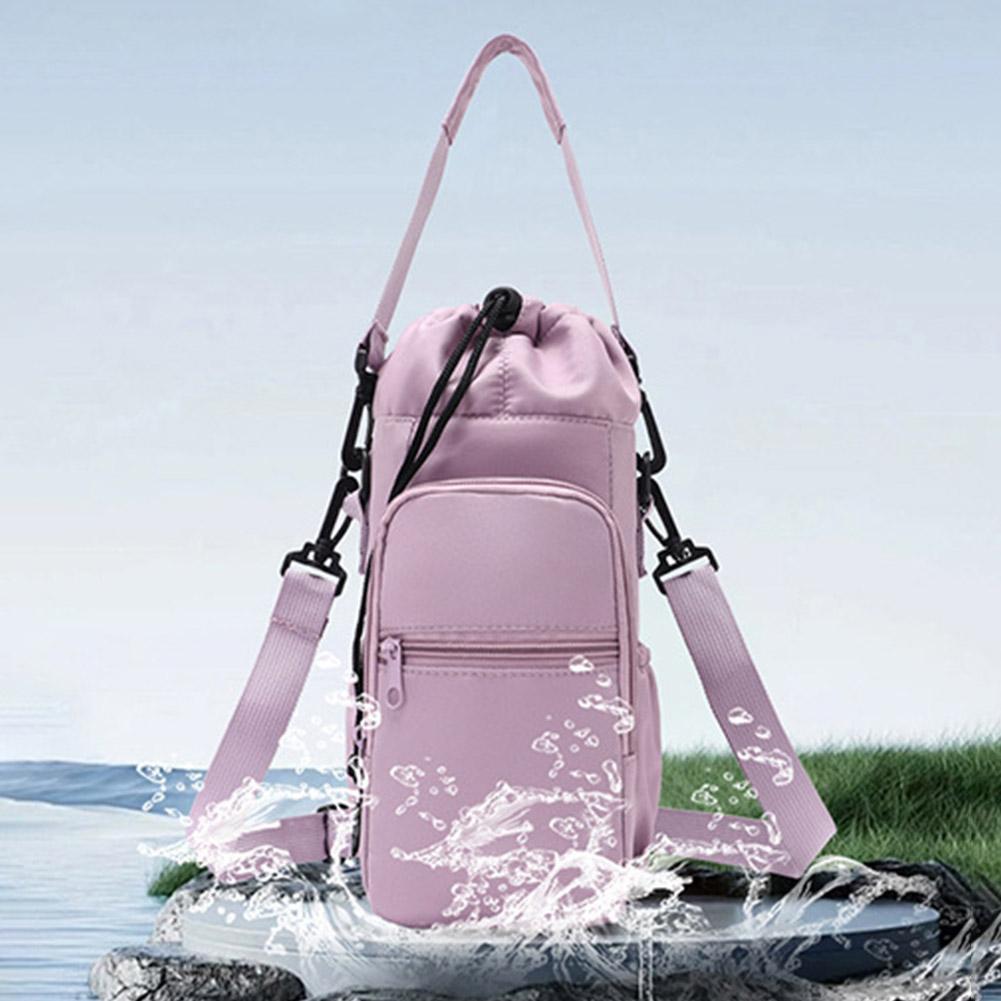 32oz 40oz Insulated Water Bottle Carrier Sling Bag with Phone Pocket Crossbody Gym Bag Water Bottle Holder with Adjustable Strap