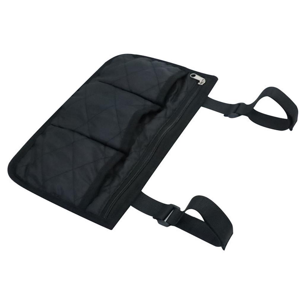 Armrest Storage Bag, Wheelchair Side Organizer with Cup Holder and Reflective Strip