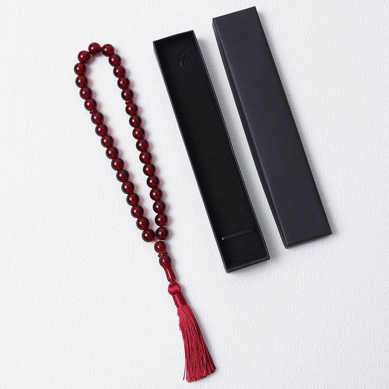 High-End 12mm Xi Yin Style Muslim Rosary Bracelet with 33 Beads and Gift Box