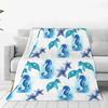 Seestern Strand Meer Flanell Überwurfdecke Meerestiere Decke King Queen Größe für Bett Sofa Couch Leicht Warm Super Weich