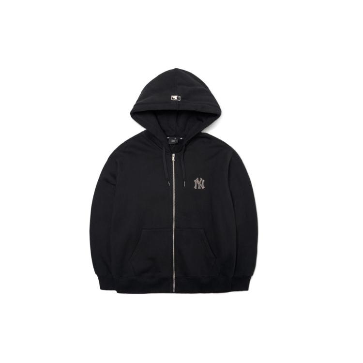 MLB New York Yankees Sweatshirts Unisex Black Hooded Moderate Cardigan 3ATRB0116-50BKS XXL