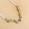 Korean Sweet Cool Resin Flower Charm Beaded Pendant Necklace for Women Girls Fashion Choker Necklace Party Jewelry Gift