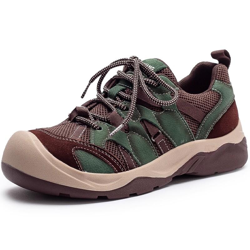 Fashion GKTINOO 2025 Autumn New Breathable Mesh Mixed Colors Sneakers Genuine Leather Lace-up Casual Women's Shoes