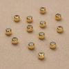 20pcs Gold Plated Brass Stopper Beads with Rubber Inside Rondelle Slider Spacer for DIY Bracelet Necklace Jewelry Making