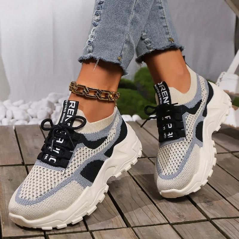 Fashion Spring and Autumn High-quality Women's Shoes Fashionable Round Toe Color Matching Low-top Comfortable Women's Vulcanized Shoes