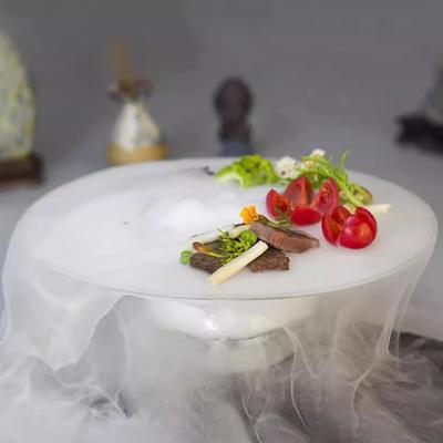 Ghiaccio Secco Vetreria Ciotola Concetto Artistico Cibo Cucina Molecolare Hotel Grande Vassoio Ghiaccio Sashimi Piatto Personalizzato a Forma di Cappello UFO