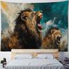 Nordischer Stil Löwenbrüllen Sternenhimmel Wandteppich Traumhafte Tiere Wandbehang für Wohnzimmer Esports-Streamer-Raum Schlafzimmer von Männern Dekoration