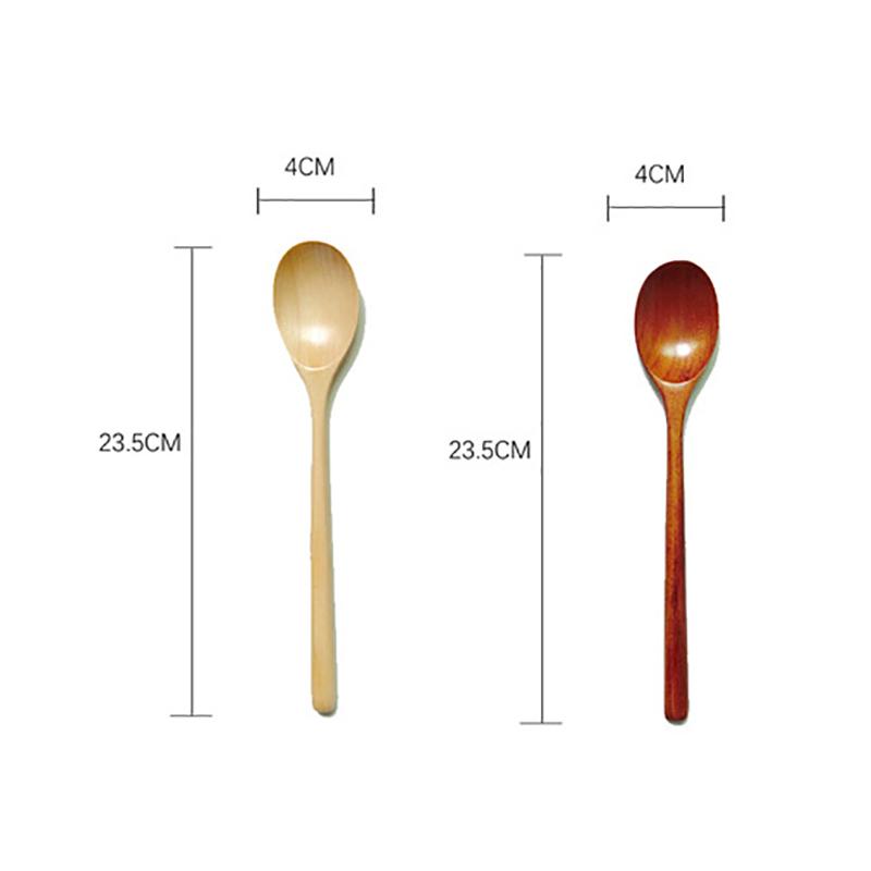 1 Piece Wooden Spoon Bamboo Kitchen Korean Style 9 Inch Natural Wood Soup Tableware Cooking Honey Coffee Spoon Mixing Spoon4