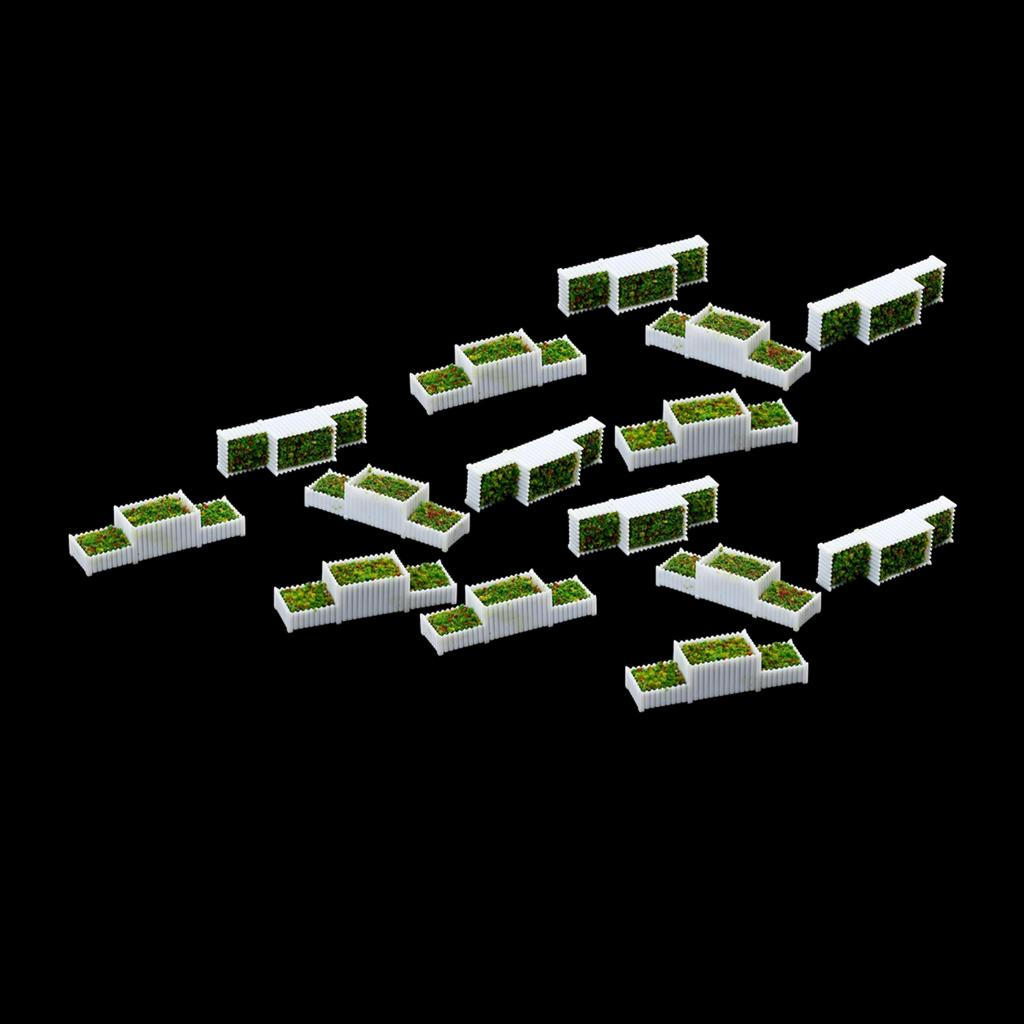 

15pcs E Flower Beds Plants Landscape Fairy Garden Dollhouse Decor 1/150