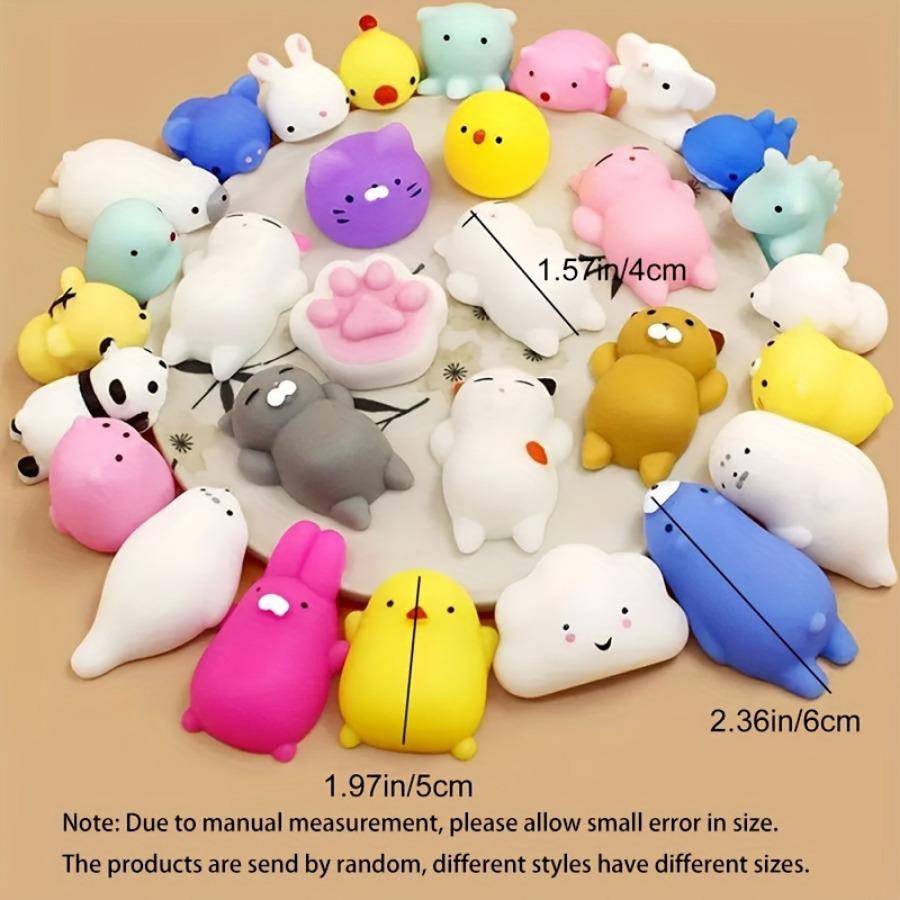 30Pcs Mini Animal  Toy Squeeze Ball Toys Fidget Toys Pinch Kneading Toy Stress Reliever Toys Kid Party Favor