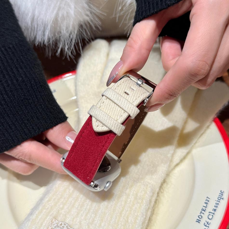 Suede Demin Color Match Leather Bracelet For Apple Watch Band S11/10/9/8/7/6/Ultra iWatch Strap 49/46/45/44/42/41/40/38mm Casual