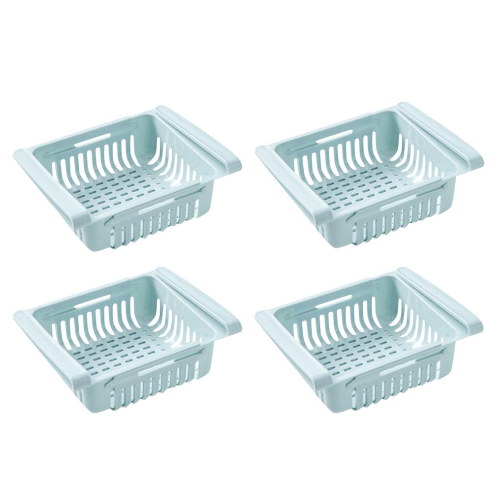 

(SU)Выдвижной ящик для хранения холодильника, держатель для еды, органайзер, полка для ящика, правильная BU синий