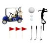 Golfing Cart Standard Cake Leader For Golfing Theme Party Birthday Celebration Plastic Decoration