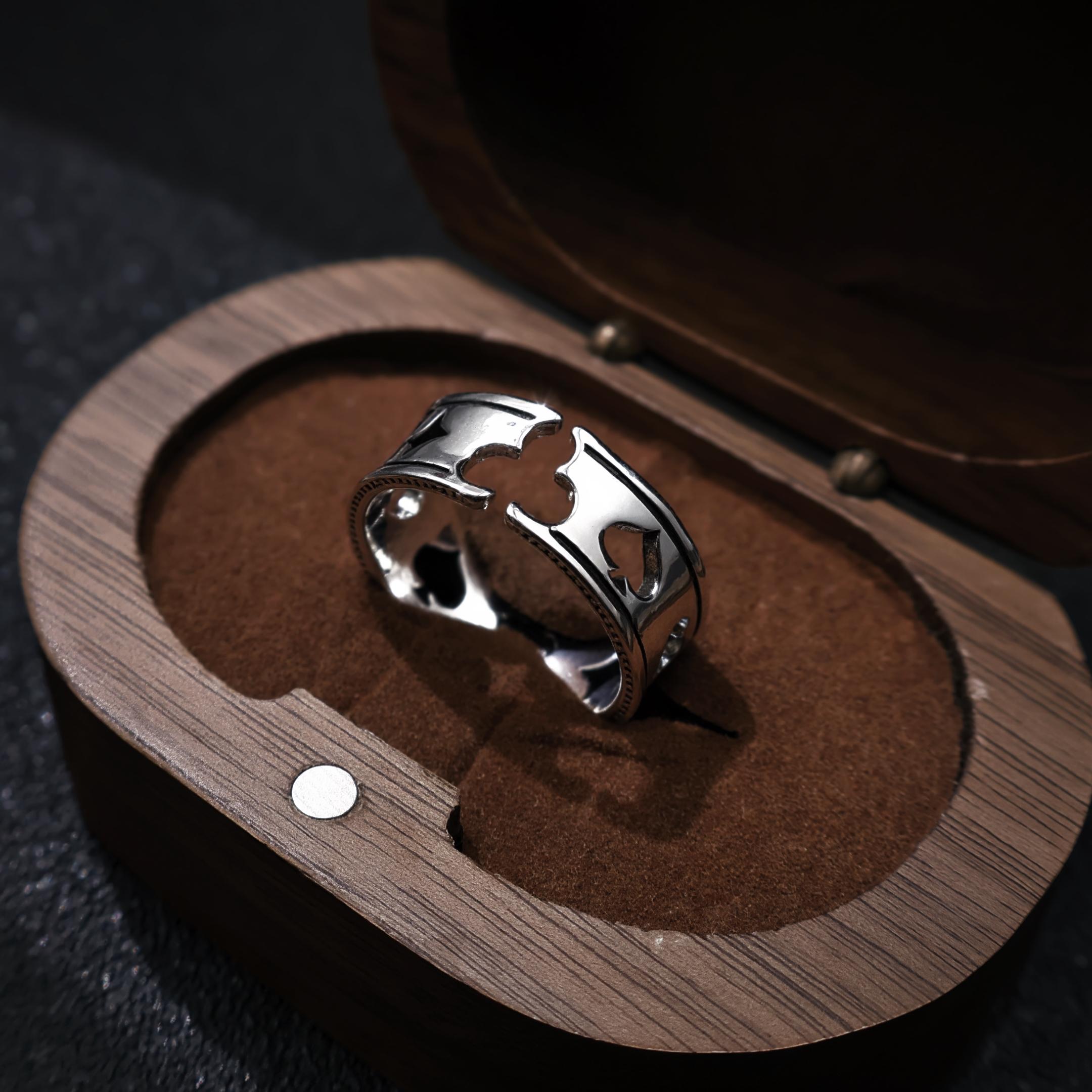 Ретро Регулируемое Открытое Кольцо «Колода Карт» для Мужчин Женщин Готическое Панк Дерзкое Посеребренная Медь Унисекс Аксессуары Подарок 8-9