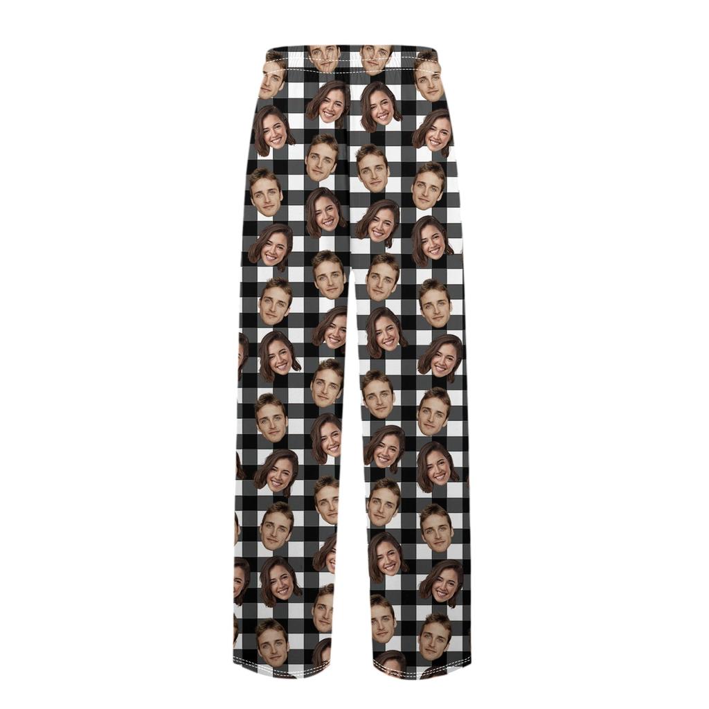 Men's Custom Pajama Pants with Pockets, Casual Long Sleep Pants for Home