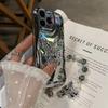 Applicable to Apple 17 mobile phone case three-dimensional silver butterfly iPhone16promax electroplating fashion style women's bracelet