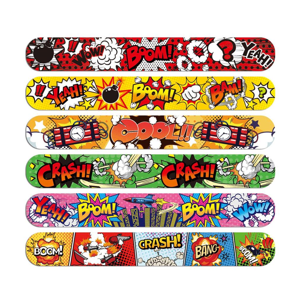 TNT Explosion Superhero Cartoon Slap Bracelets for Kids - PVC Party Gifts