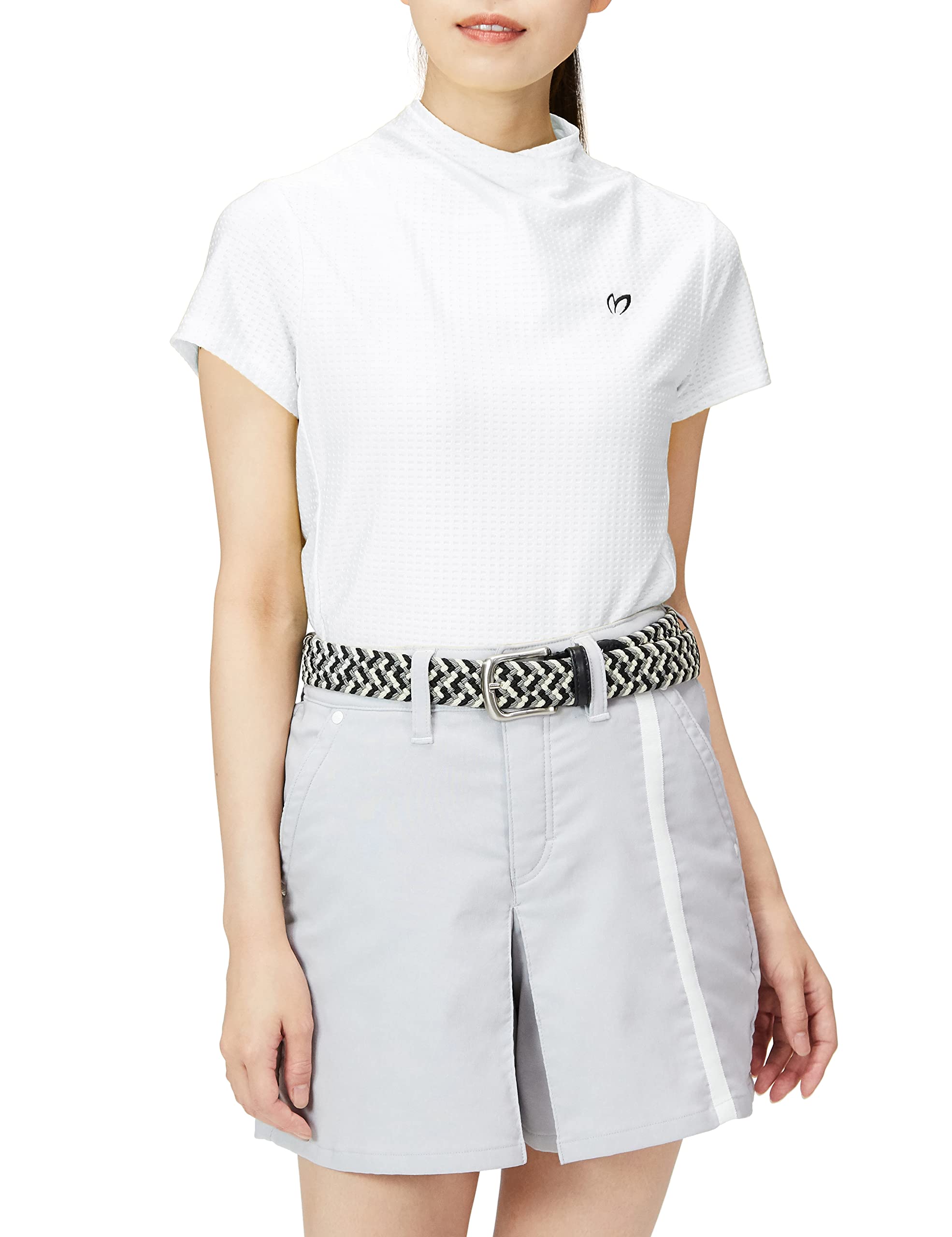 

Master Bunny Short Sleeve Mock Neck Shirt Golf Undershirt 0 Women s (One-Point Logo) / / 759-2267806 030_White [S]