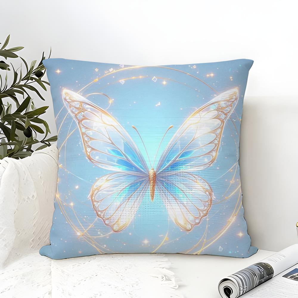 Colorful And Beautiful Butterfly Pillow Case Linen Pillow Case Sofa Home Decor Cushion Cover Cushion Cove