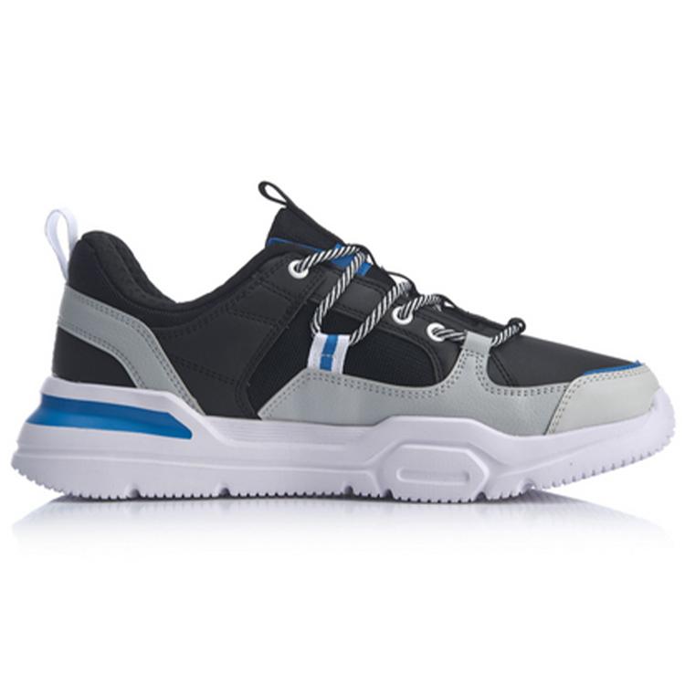Li Ning Mark Lite Dämpfung Rutschfest Abriebfest Niedrig geschnittene Sport Freizeitschuhe Herren Schwarz Weiß AGCQ039-3