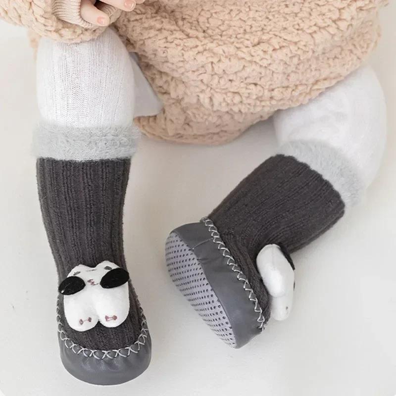 Winter Newborn Stocking Baby Thick Warm Anti Slip Cartoon Kid Walking Socks Spring Autumn Soft Soled Indoor Children Floor Shoes