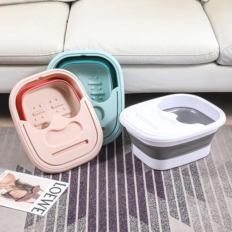 Zusammenklappbares Fußbadbecken mit Deckel für den Heimgebrauch - Fußbad, Massage, Gesundheitspflege, Kalte Gebärmutter-Therapie, Überknöchelige Wäsche