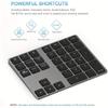 Kompakte wiederaufladbare kabellose digitale Tastatur - Schlankes kabelloses Design für Finanz- und Buchhaltungszwecke, USB-C-Aufladung, mit langlebigem Akku