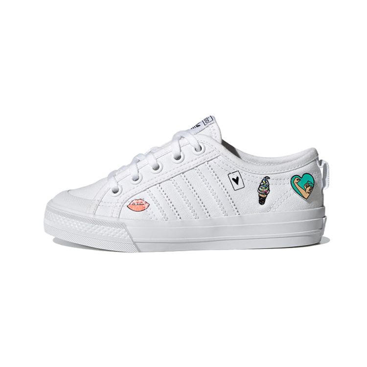 

Adidas Originals Nizza C Canvas Comfortable Durable Low-Top Skate Shoes Kids Sneakers White FY3399 30