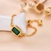 European Fashion Rectangle Zircon Crystal Adjustable Gold Ring
