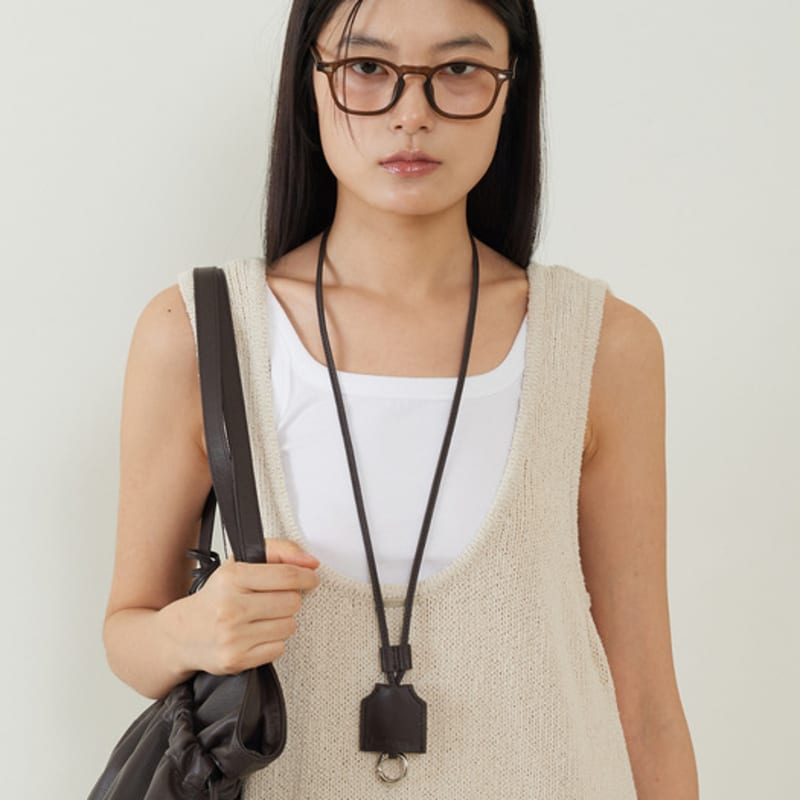 Fromwhere Key Ring Necklace Brown